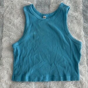 Uniqlo Teal Ribbed Women's Tank Top